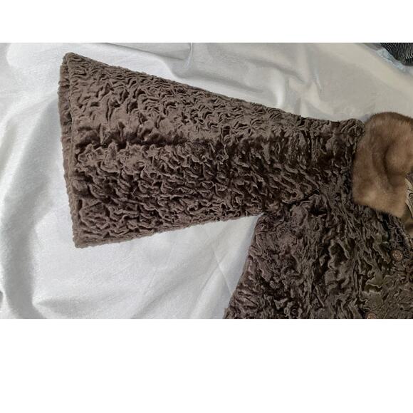 Genuine Andre Exclusive Furs Persian Lamb Coat w/ Blond Mink Collar - Size M/L - Picture 7 of 15